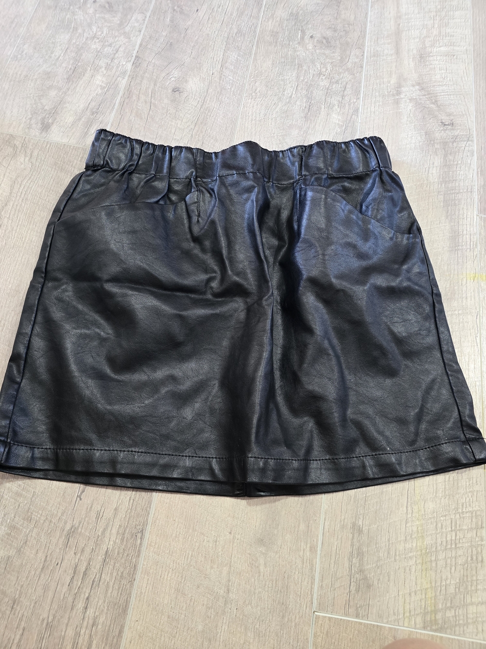 wild fable Black Faux Leather Elastic Waist Mini Skirt